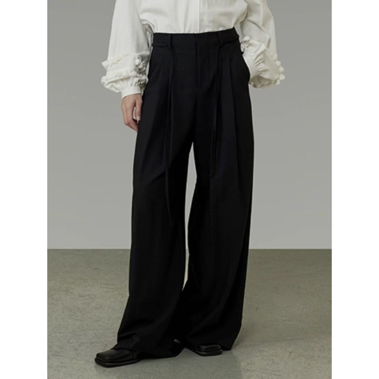 一琳Elin【长裤】春夏垂感高腰休闲直筒裤XMZH6100