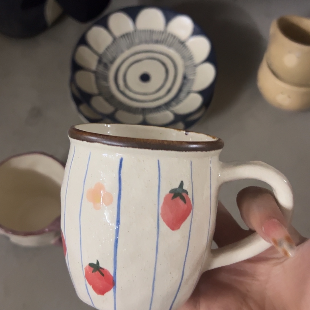搪瓷微瑕草莓杯一个