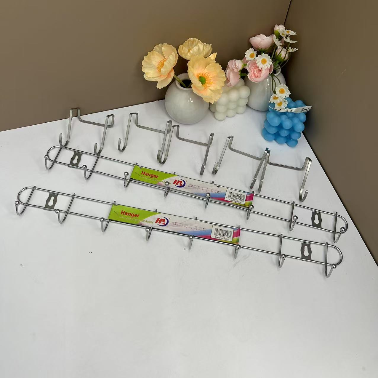 不锈钢柜门挂钩10个配2个八连挂钩高档家用款居家【汤姆粉丝专属】