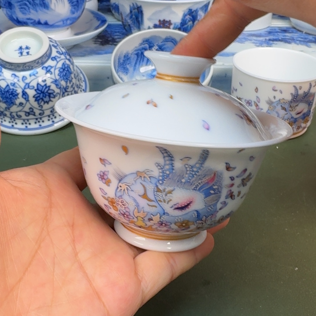 陶景德镇纯手机茶具圆圆288