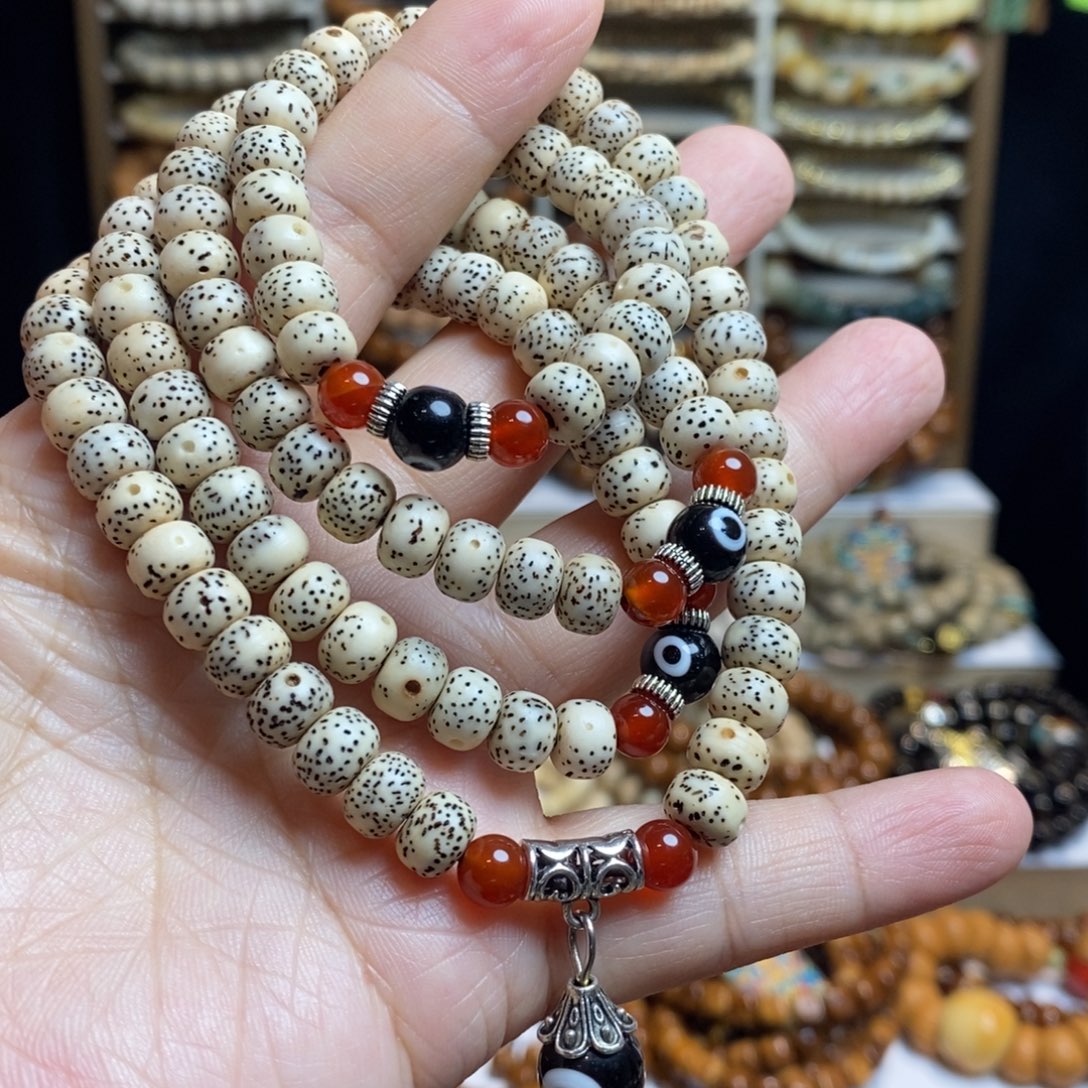 星月菩提吊坠九眼星月菩提108颗
