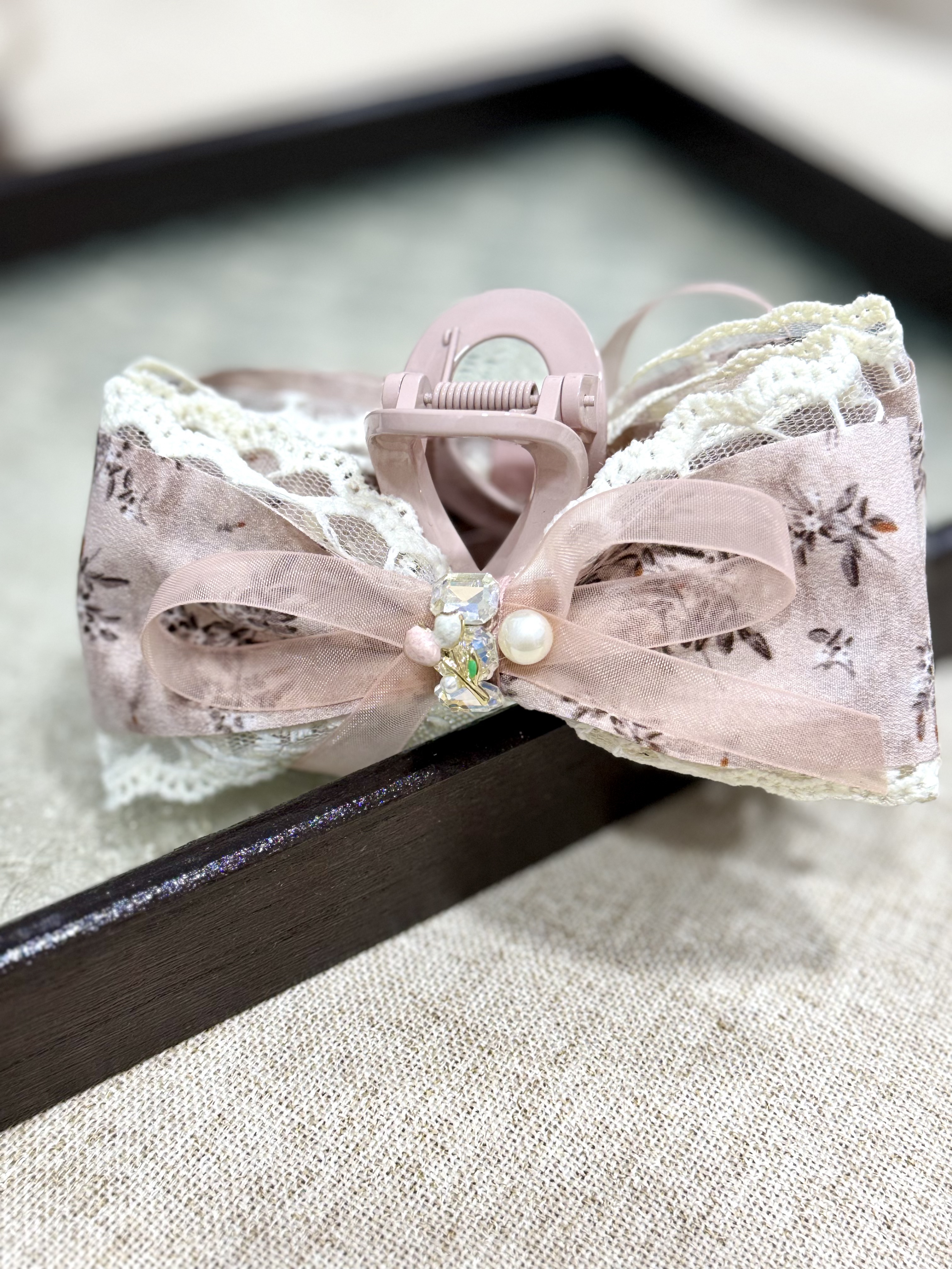 气质仙女风蝴蝶结抓夹女