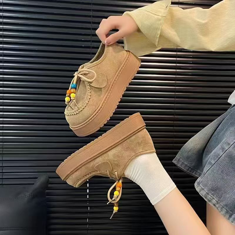 一脚蹬防滑流苏纯色时尚休闲鞋百搭韩版厚底舒适