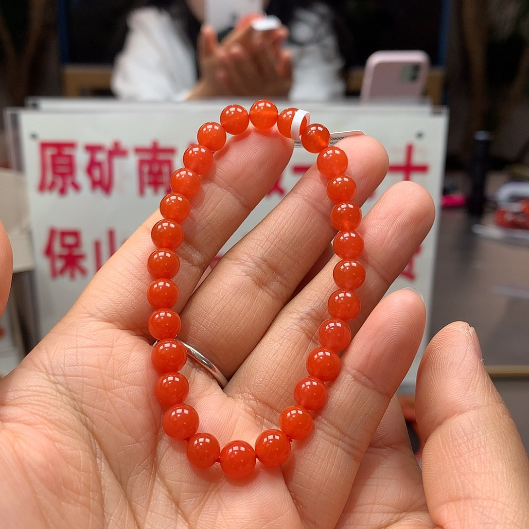 南红玛瑙南红6MM冰红手串未镶嵌