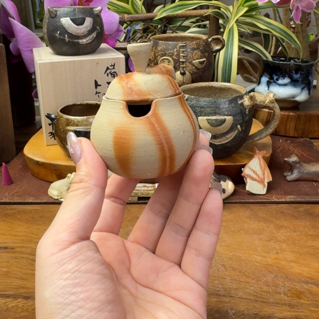 横山朋子备前烧鸭梨糖罐福利一口价