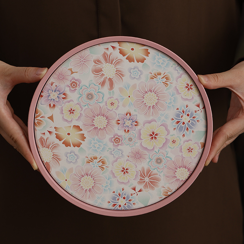 国潮繁花茶盘速干大壶承吸水干泡盘瞬干托盘茶具家用户外茶具配件