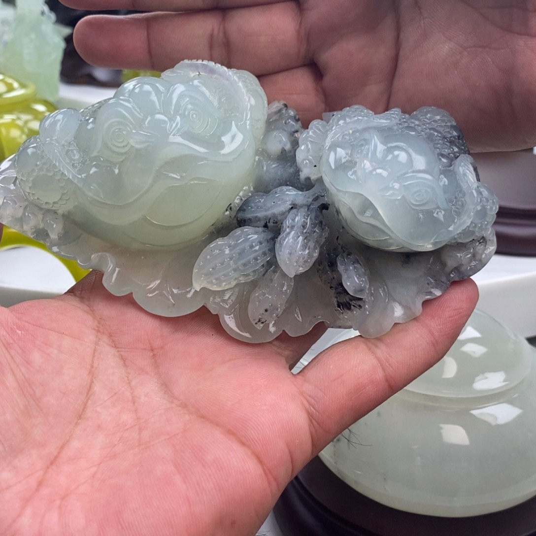 岫玉未镶嵌四大名玉摆件