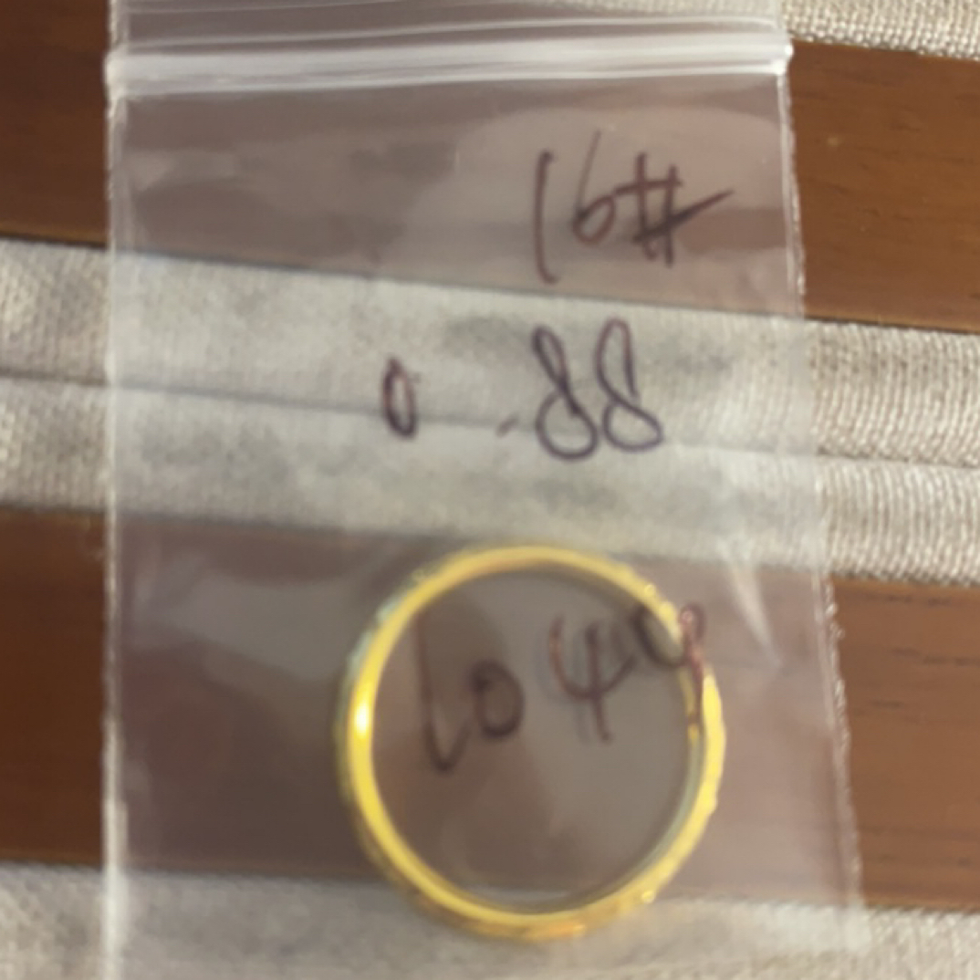 克重0.88 16号 圆筒碎冰冰戒指 足金999