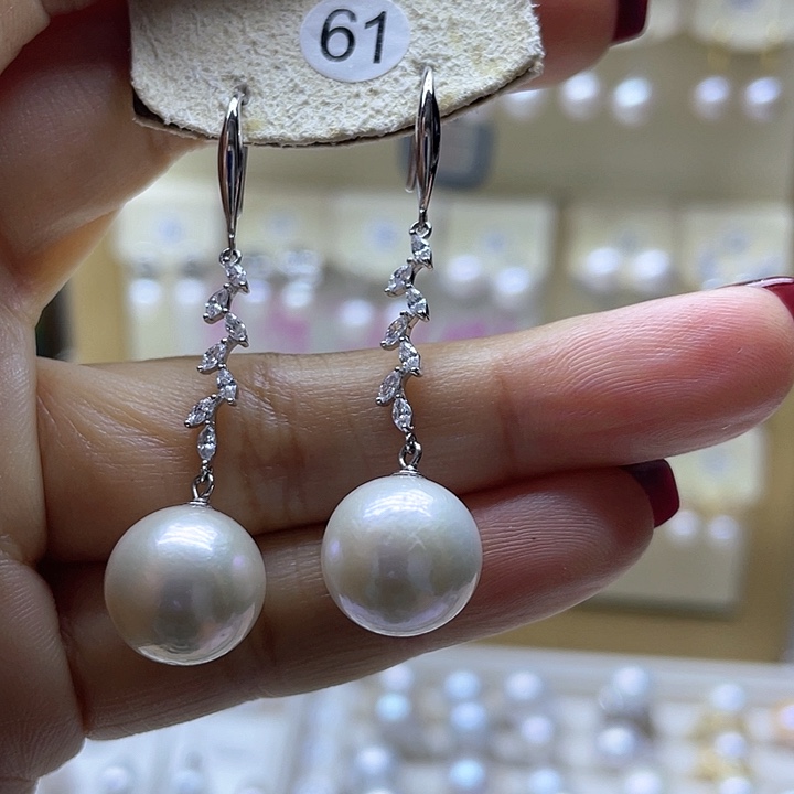 淡水珍珠耳饰银S925镶嵌