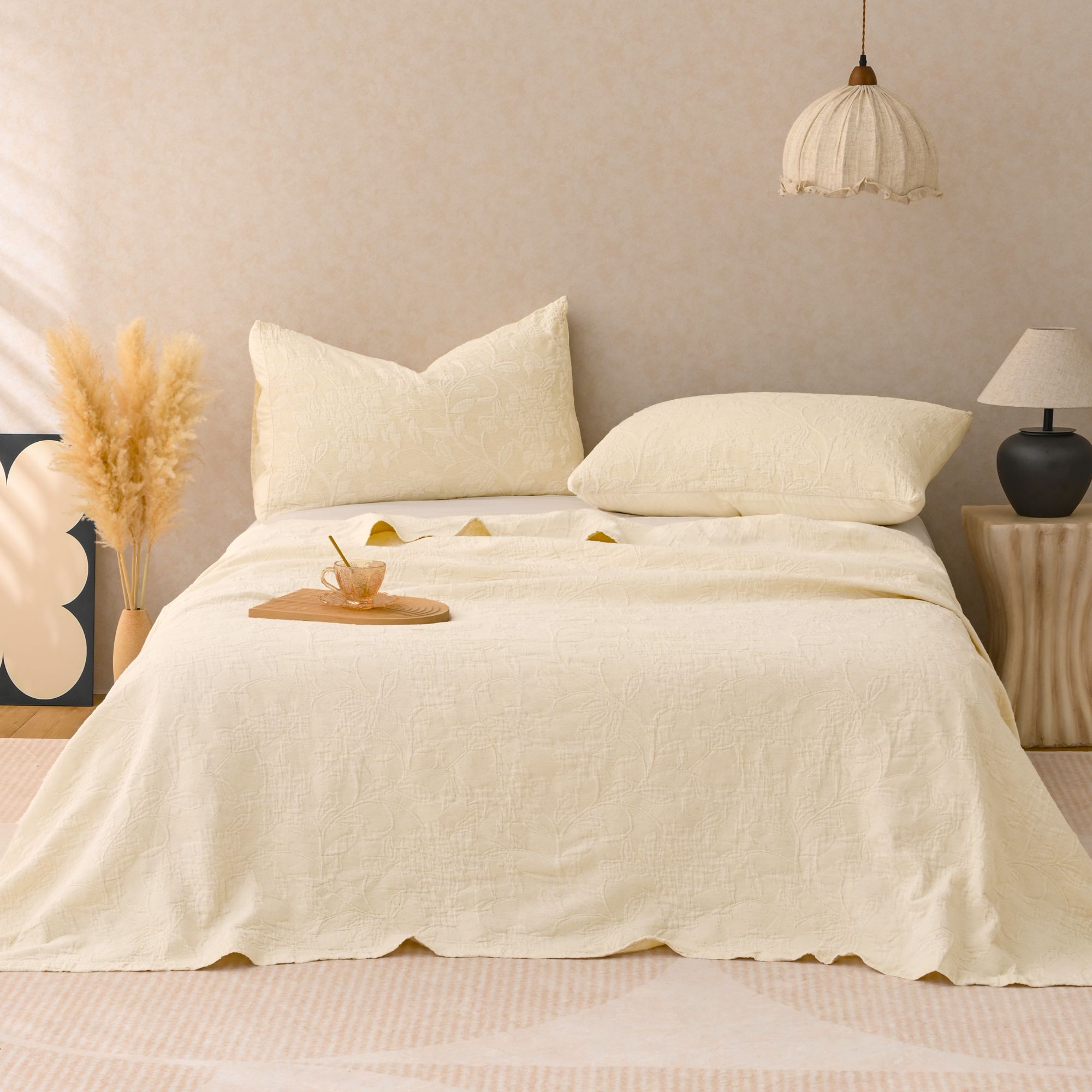 【高订】棉麻四季床盖2.2米*2.4米加大柔软亲肤