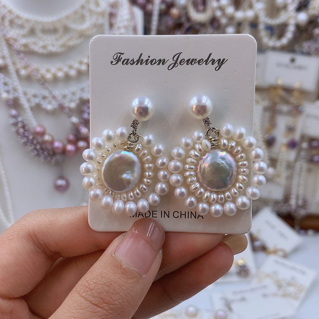 项链银S925镶嵌淡水珍珠