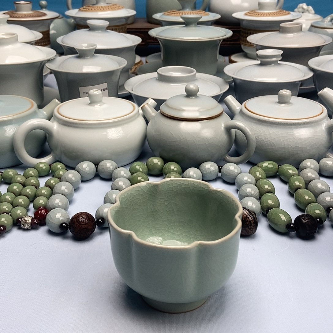 杯青绿釉梅花杯原矿原釉原产地