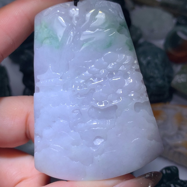 翡翠未镶嵌颈饰保真天然A货翡翠