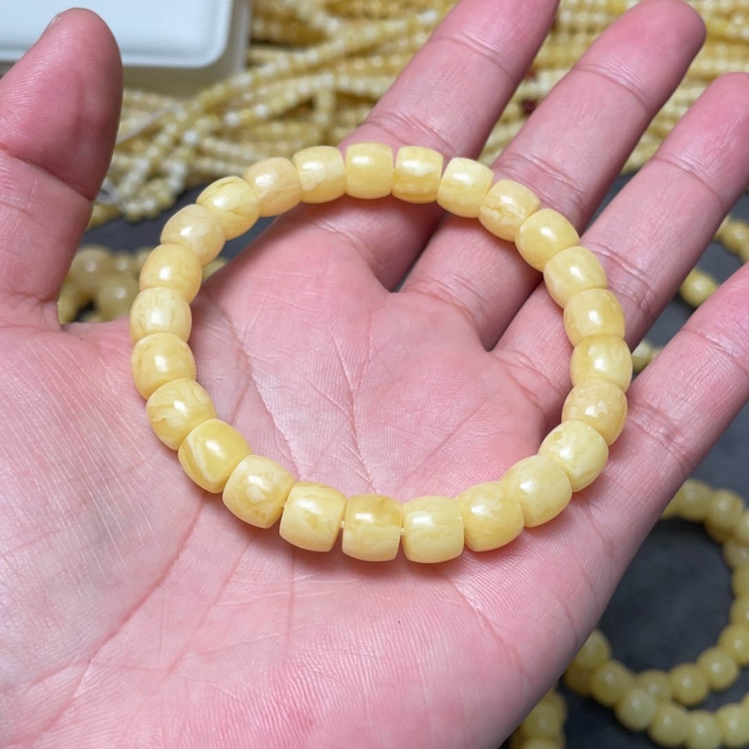 蜜蜡裸石未镶嵌蜜蜡手串9mm