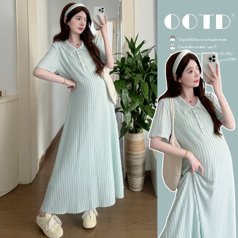 孕妇装夏季连衣裙2025新款时尚气质小清新辣妈长裙夏款减龄裙子薄