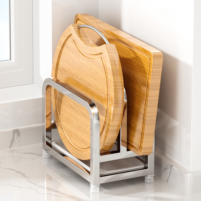 不锈钢砧板架切菜板支架置物架厨房台面案板架坐式粘板案板锅盖架