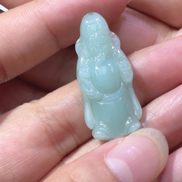 翡翠未镶嵌颈饰天然缅甸翡翠A货财神