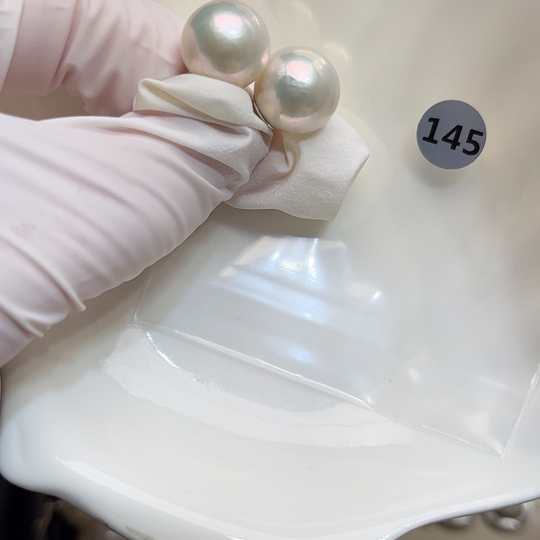 耳饰银S925镶嵌淡水珍珠