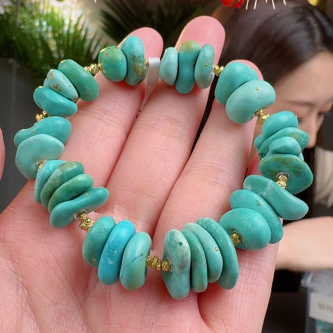 绿松石珠宝奇石18K金镶嵌