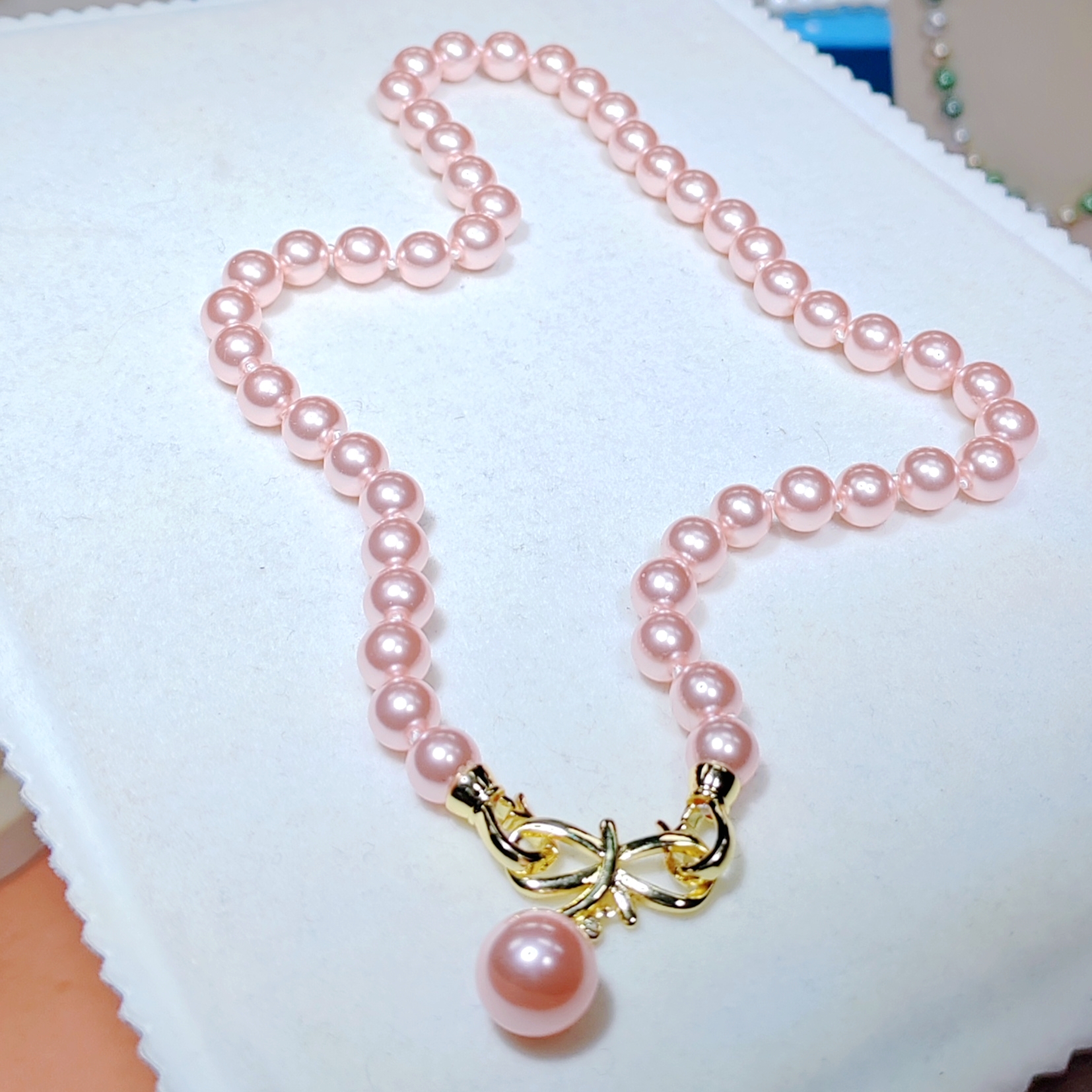 【设计款】樱花粉色8mm蝴蝶公主项链
