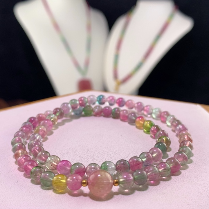 双色碧玺手链未镶嵌