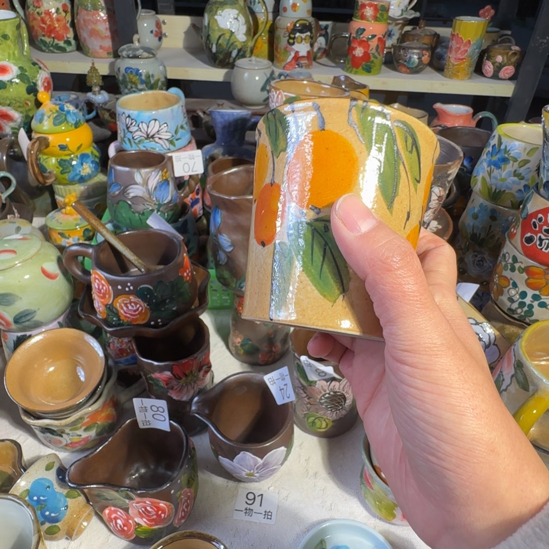 紫砂景德镇手工陶瓷釉下彩微瑕90