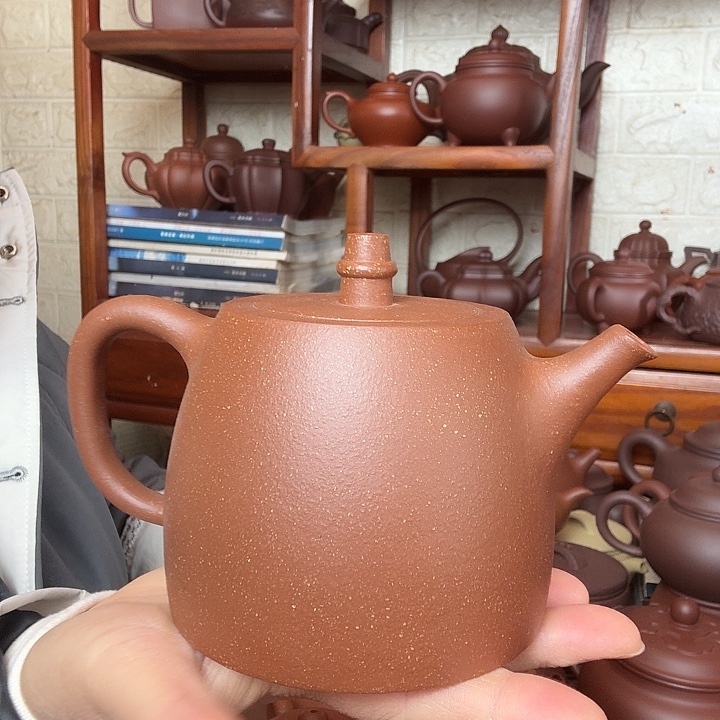 英***洁茶壶紫砂汉绎500cc精工半手工
