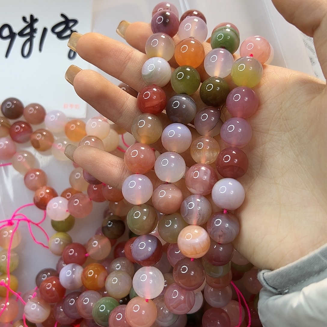 玛瑙/玉髓合金珠宝半成品盐源玛瑙卡12一条