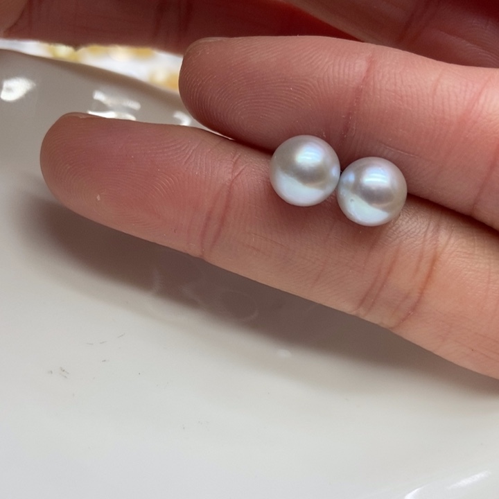 海水珍珠耳饰银S925镶嵌