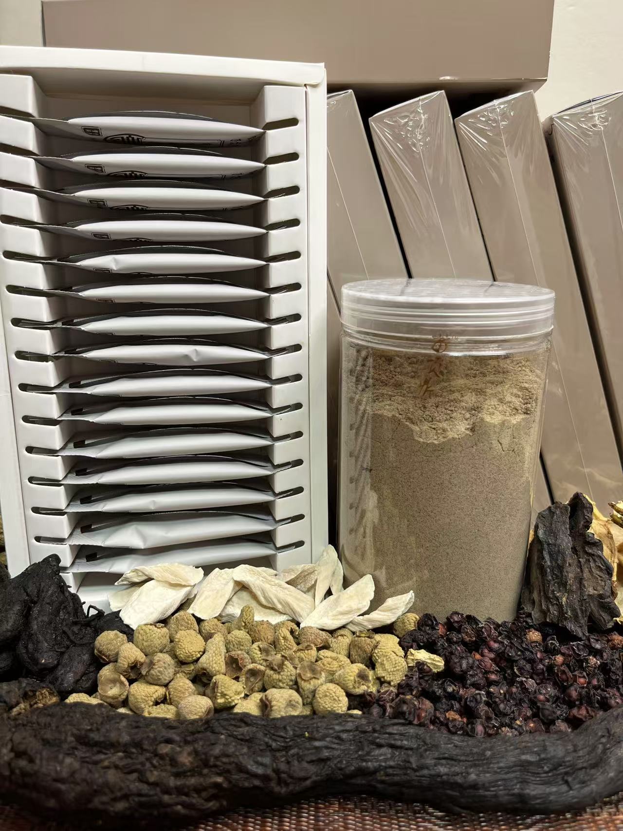苗家苗顶鼎虎姜山猛子干货特产茶粉300克1罐＋15条一盒