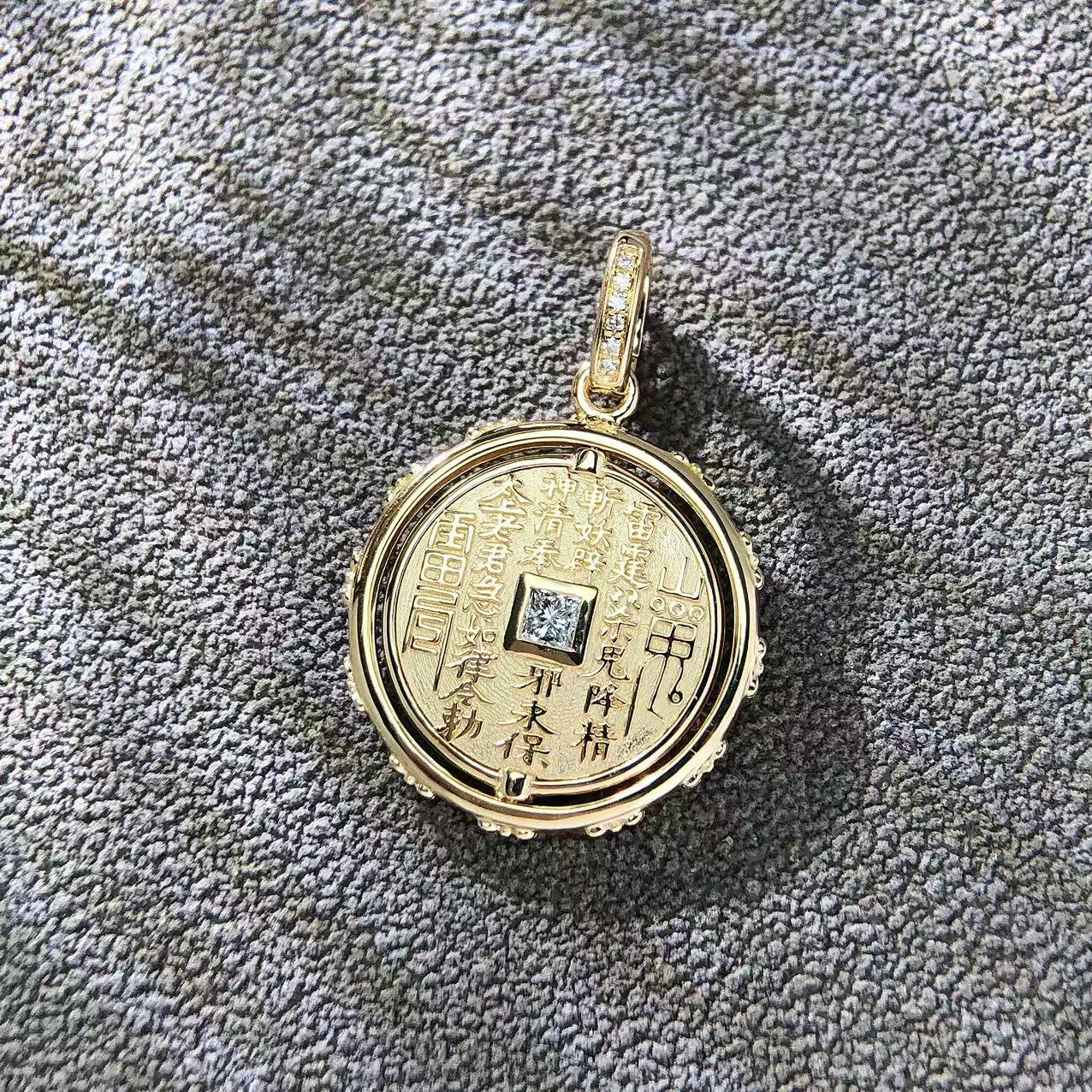 【举石臻选】TA09-1620-465钻石吊坠18k（一件/约17*2.5mm）E