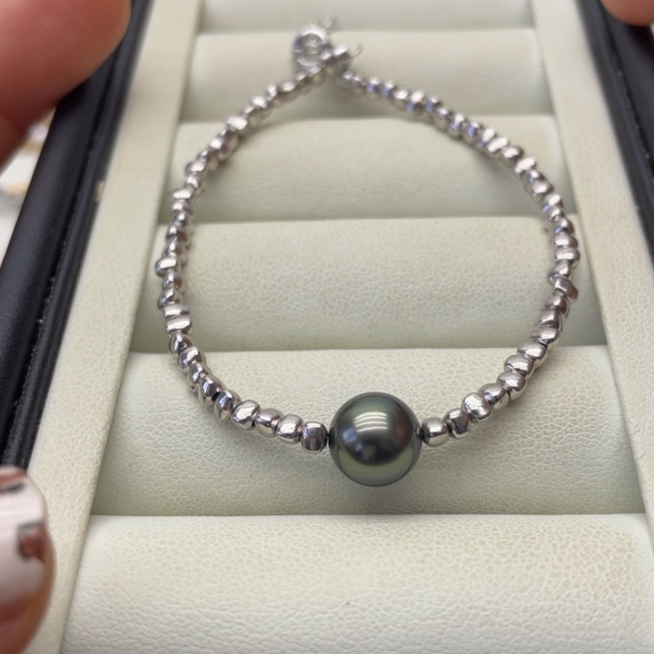海水珍珠手链银S925镶嵌