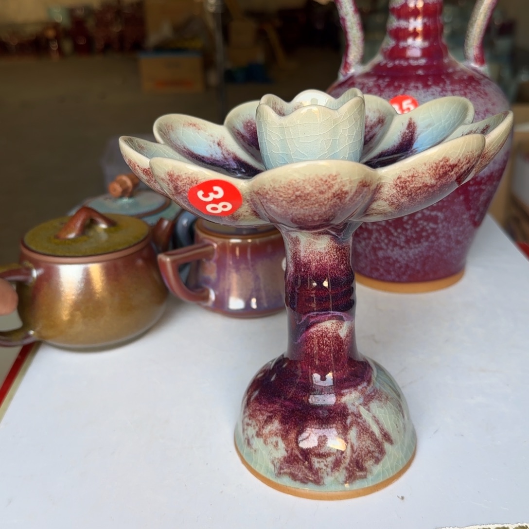 瓷摆件郑家钧窑摆件微