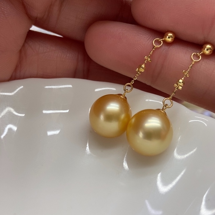 海水珍珠耳饰18K金镶嵌