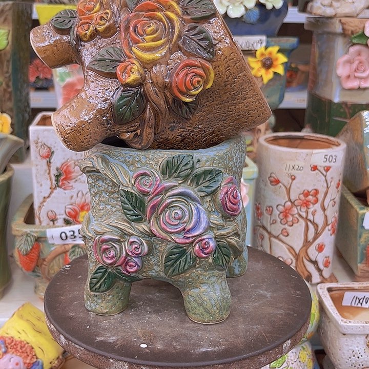 紫砂花盆粗陶材质多肉花盆