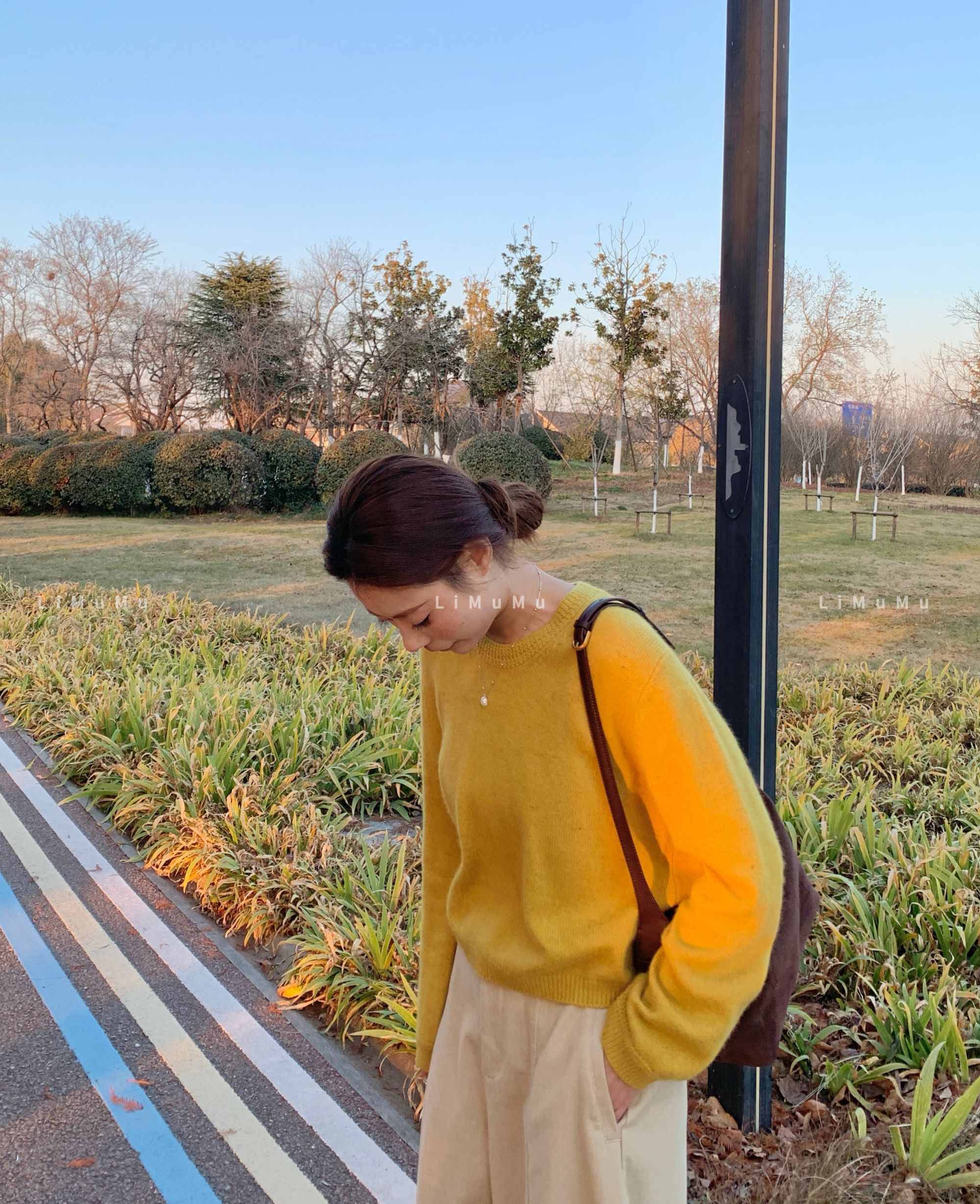 『李木木』冬款上新~~羊绒圆领套头毛衣  59509