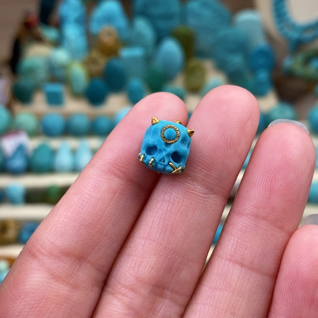 绿松石珠宝奇石未镶嵌9mm