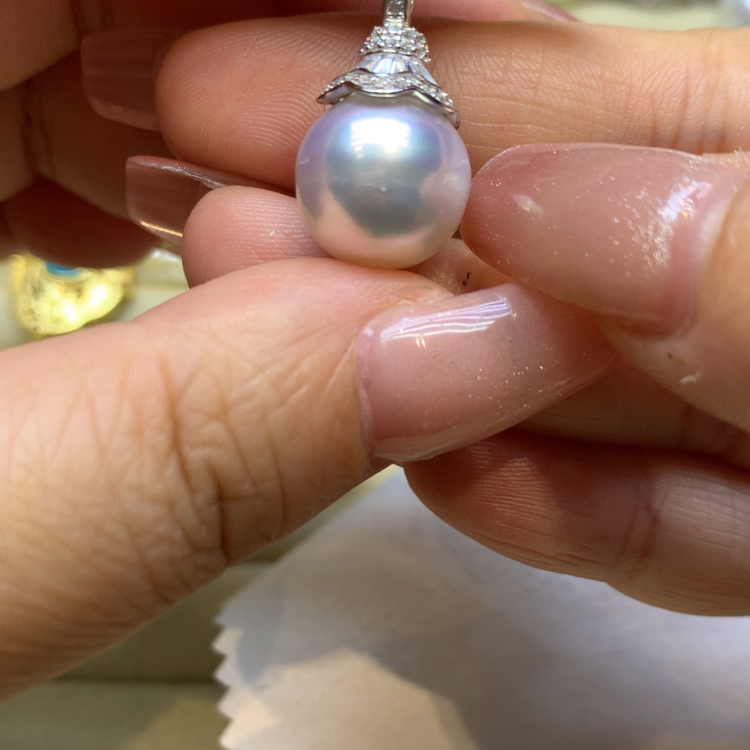 颈饰银S925镶嵌海水珍珠