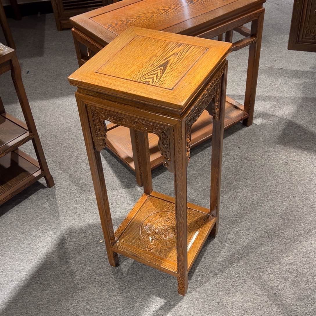 鸡翅木类家具鸡翅木80高花架