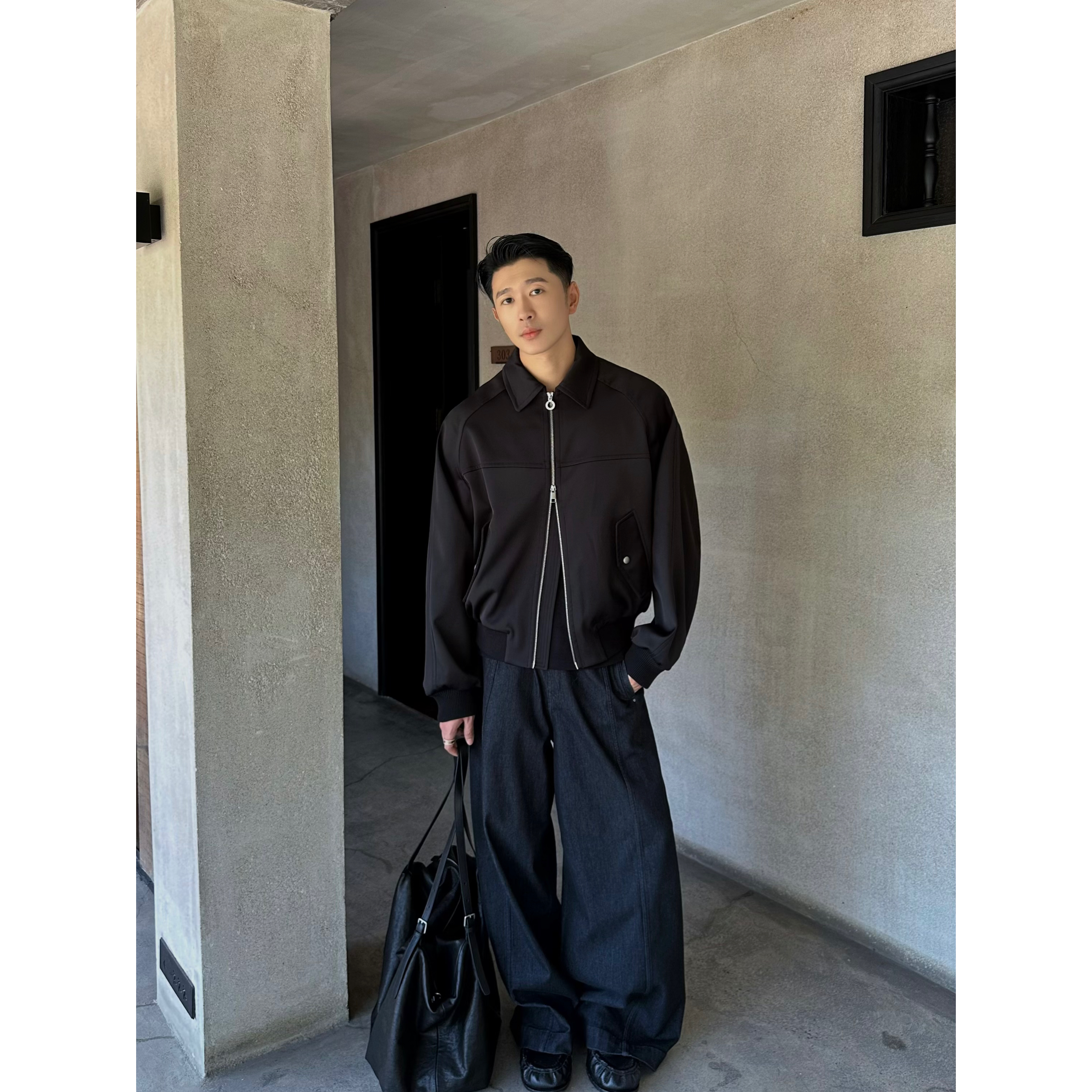 【DUPU】25A/W 定制珠光缎面 短宽夹克外套