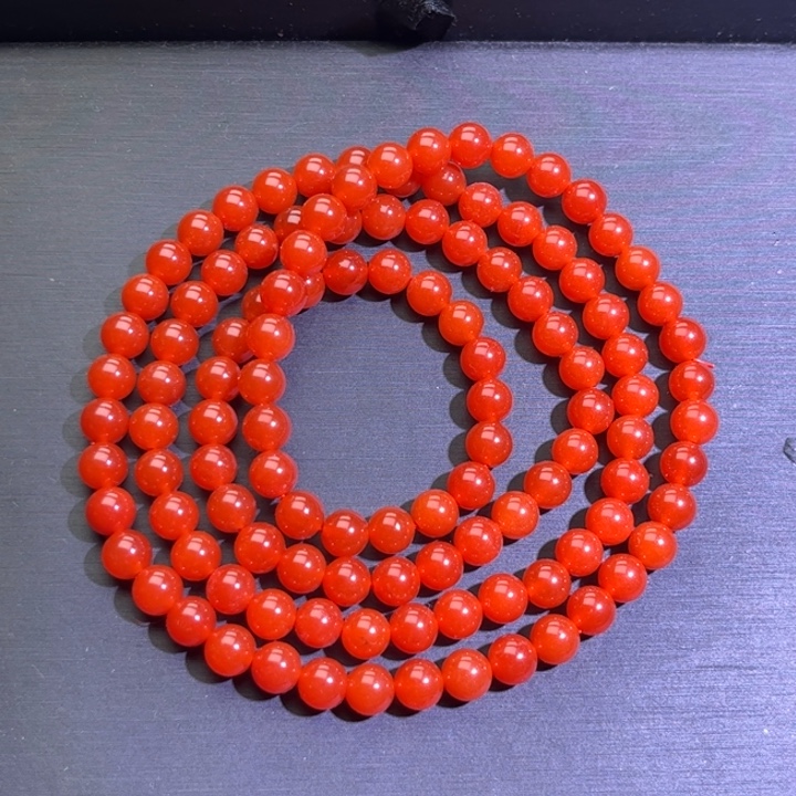 南红玛瑙未镶嵌手链6.5多圈