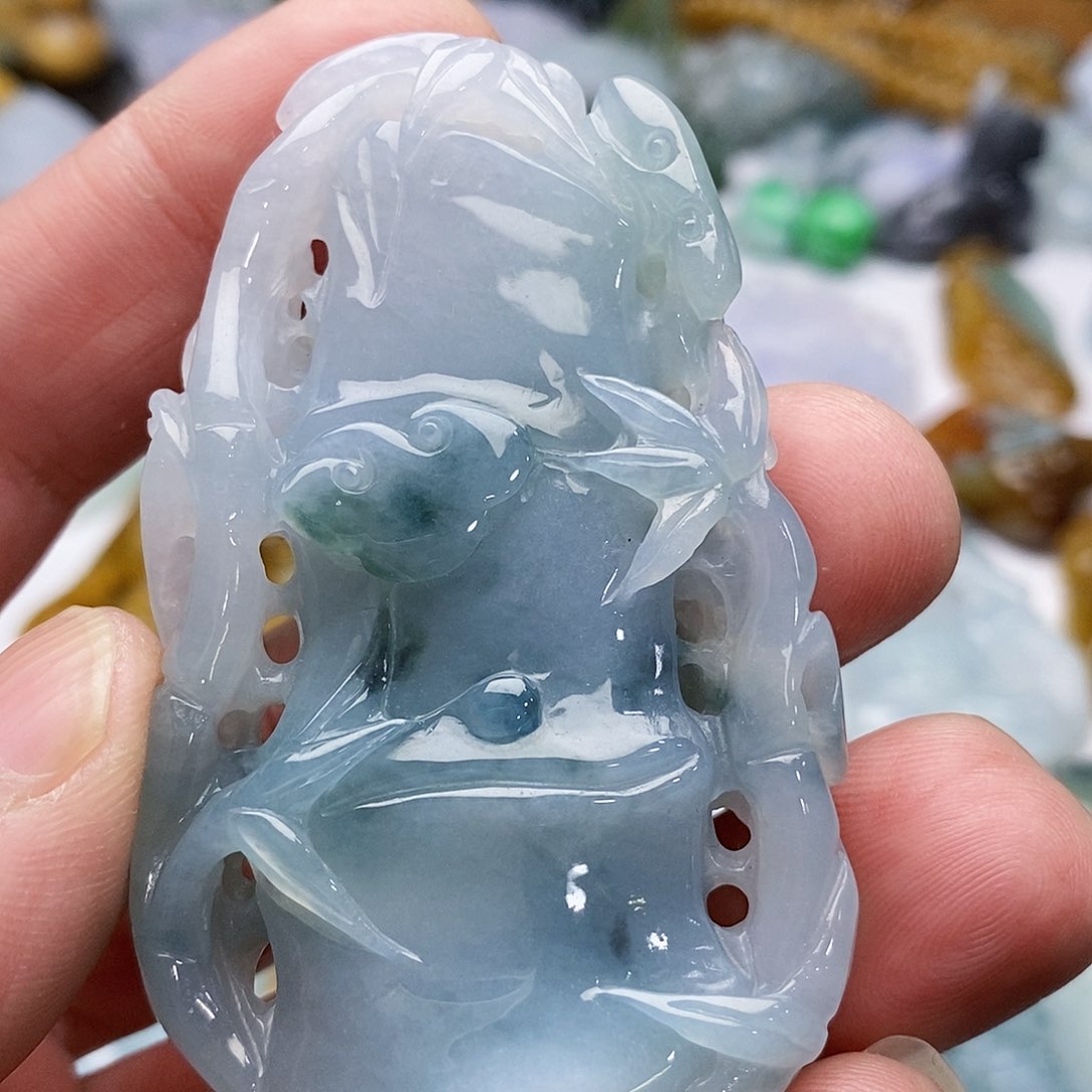 翡翠颈饰未镶嵌大号竹节