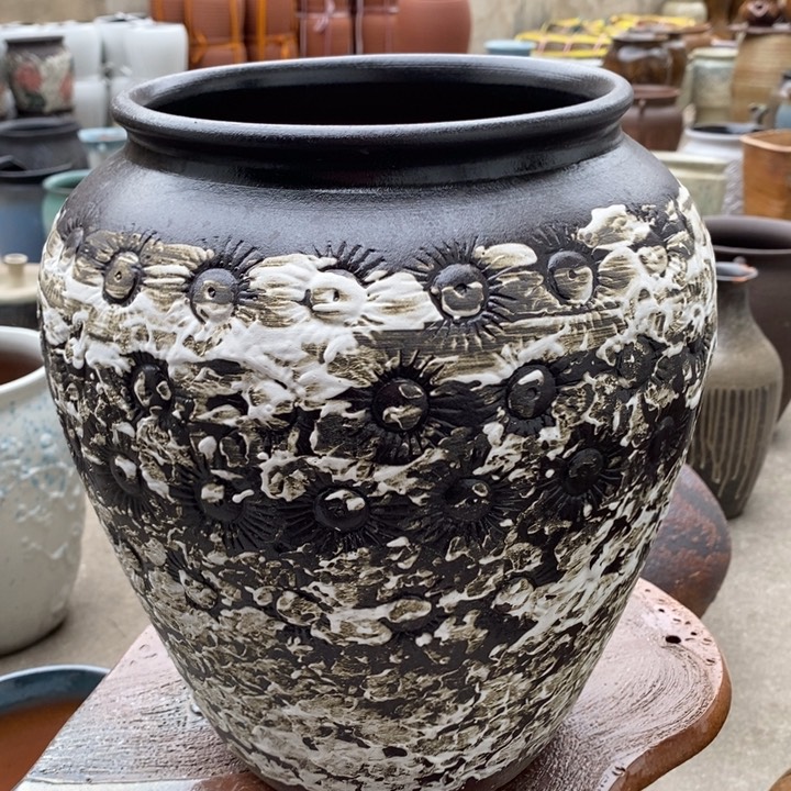 紫砂花盆高约30口约20