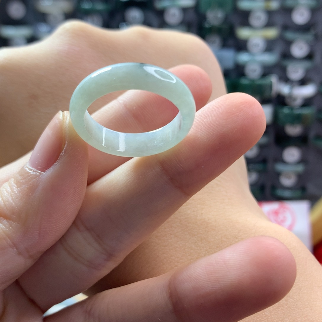 阿***可翡翠未镶嵌戒圈天然翡翠