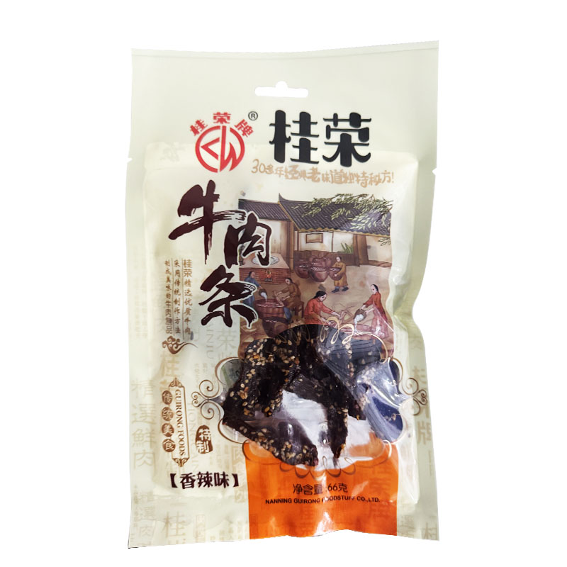 桂荣牛肉条香辣味66G/袋