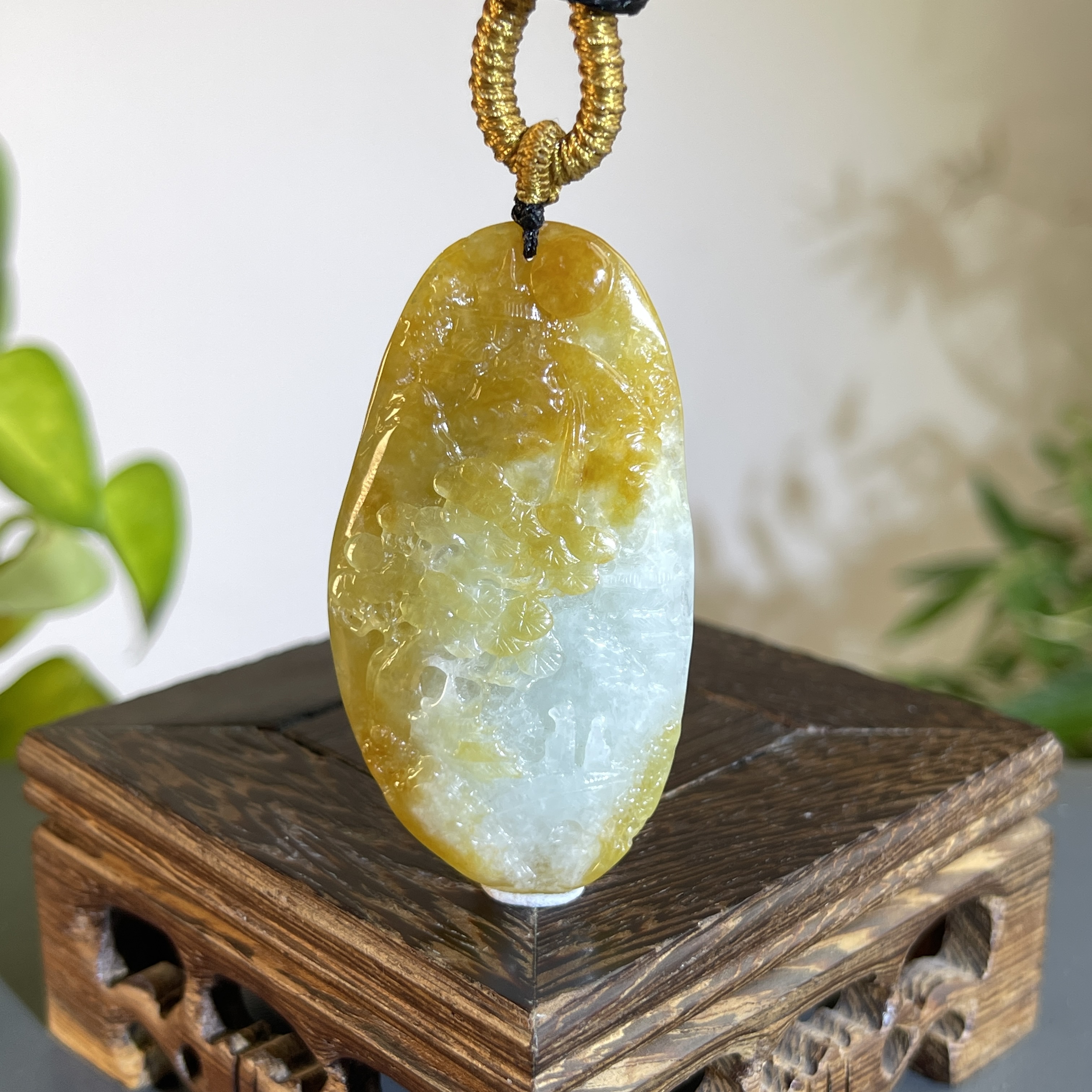 JXB14-93  天然缅甸A货翡翠 山水牌