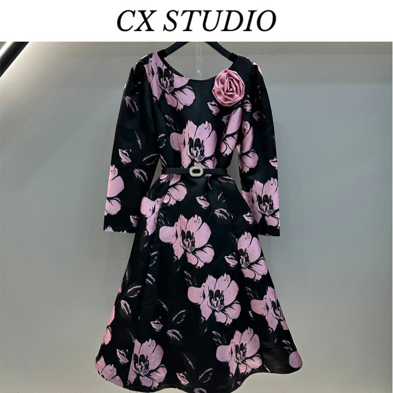 编码58 经典收腰轻奢时尚秋冬季连衣裙（定制女装）GL8669