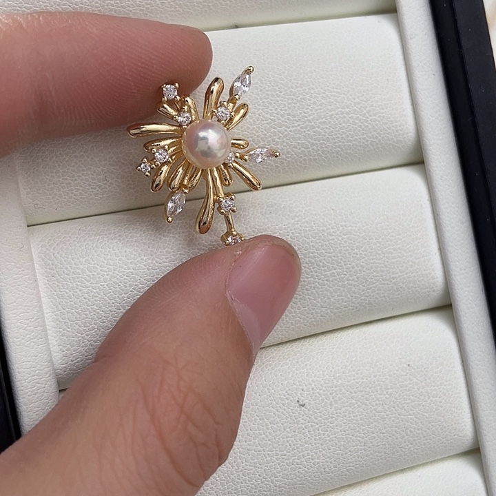 银S925镶嵌吊坠(不含链)海水珍珠