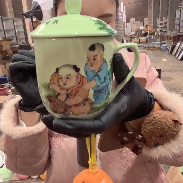 陶摆件景德镇高温瓷老厂瓷办公杯