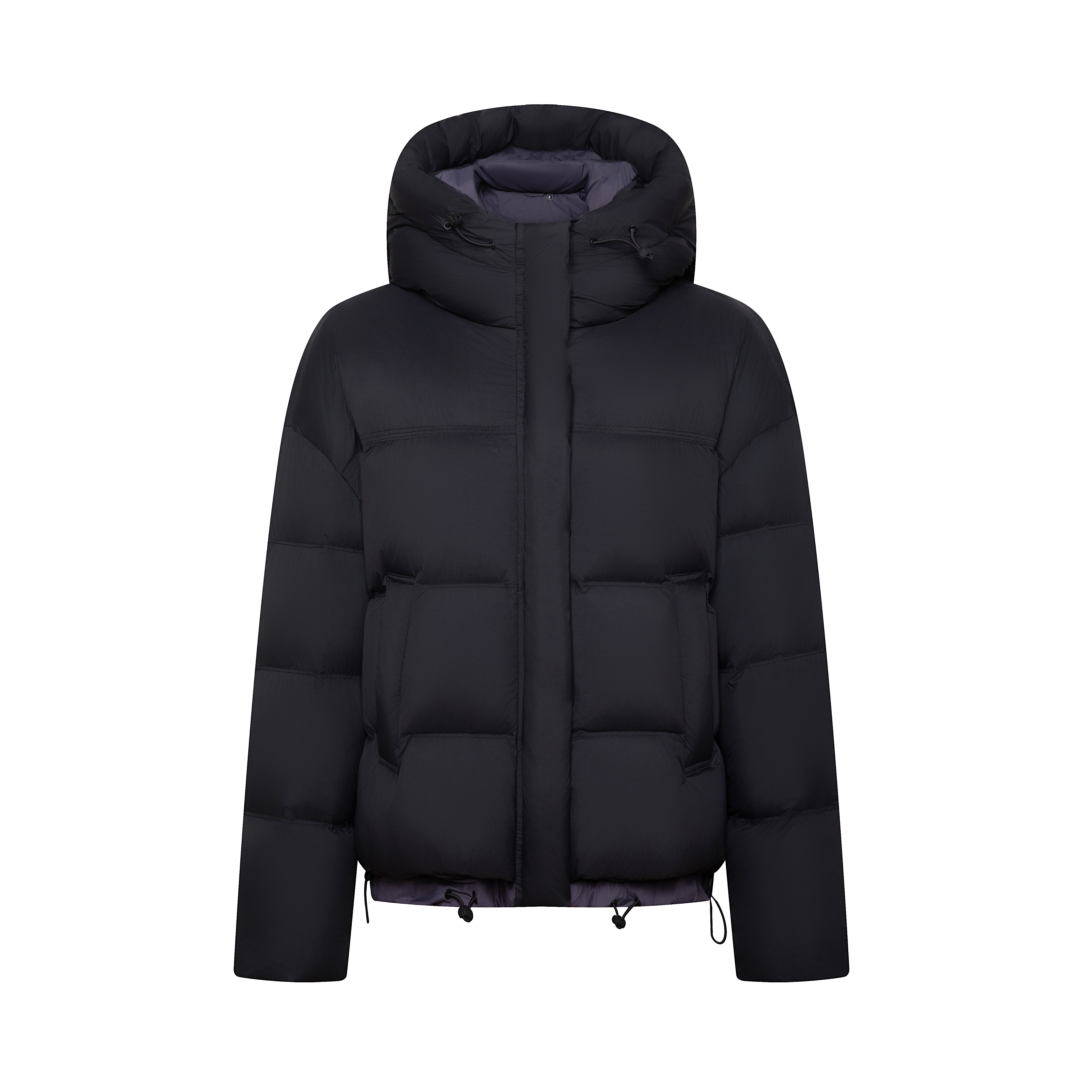 连帽长袖修身轻便短款女士羽绒服9921